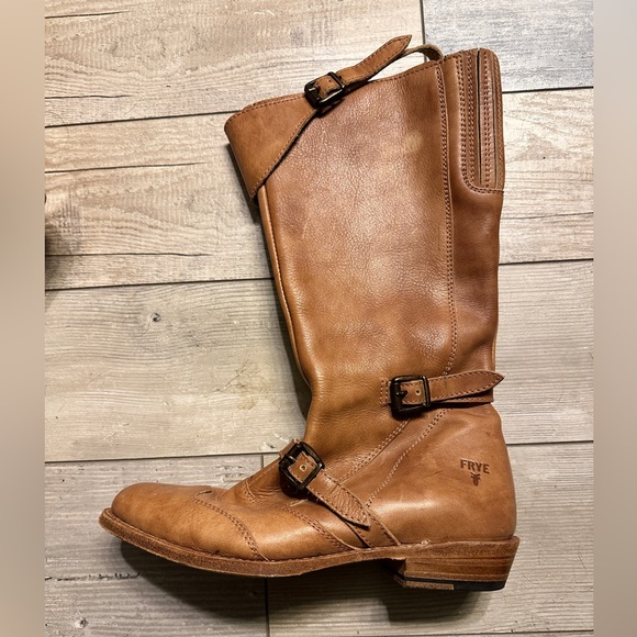 Frye Tan Leather Riding Boot - Picture 1 of 6
